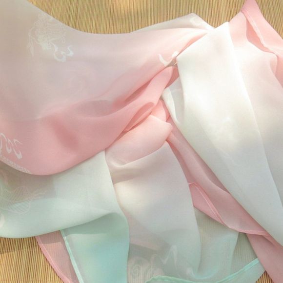 Azure Pink Gradient Ombre Shawl Wrap Scarf - Picture 6 of 6